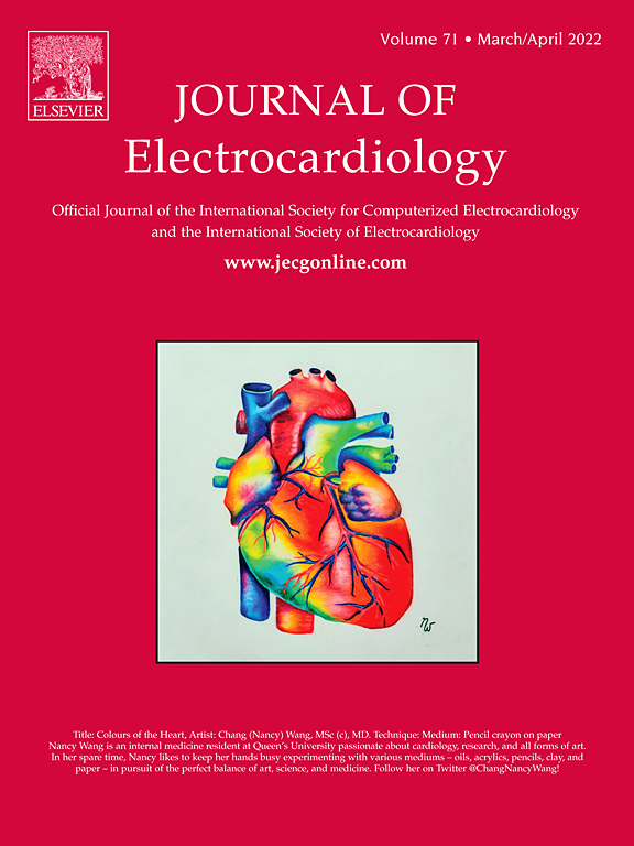 cover of the March/April 2022 issue of the journal of electrocardiology